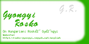 gyongyi rosko business card